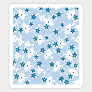 Blue Flowers Art Sticker